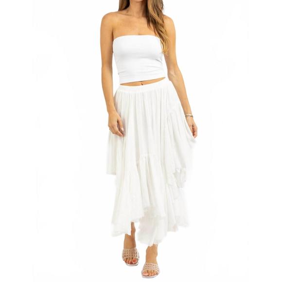 NEW ET CLET santa maria maxi skirt in white - Picture 1 of 5